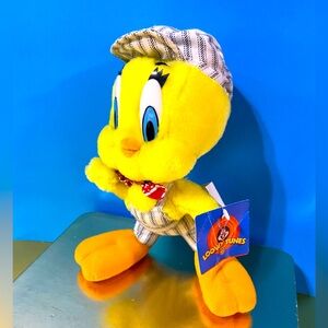 WARNER BROS LOONEY TUNES TWEETY BIRD COLLECTIBLE PLUSH w/ATTACHED TAGS VTG 1998